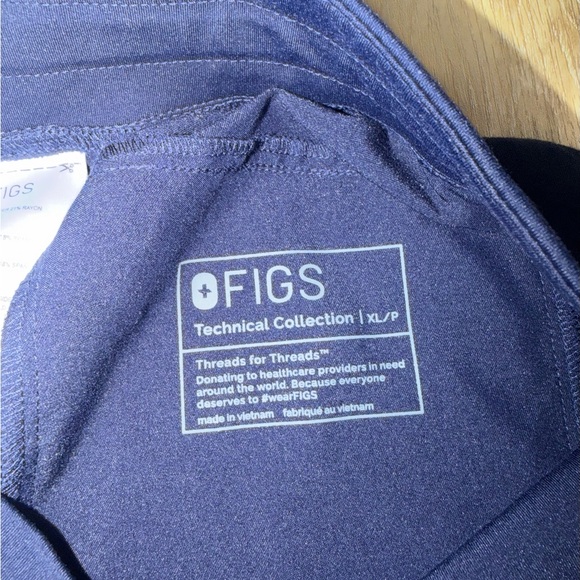 FIGS Isabel High-Waisted Wide-Leg Scrub Pants Navy Women’s size XL Petite - Picture 3 of 4